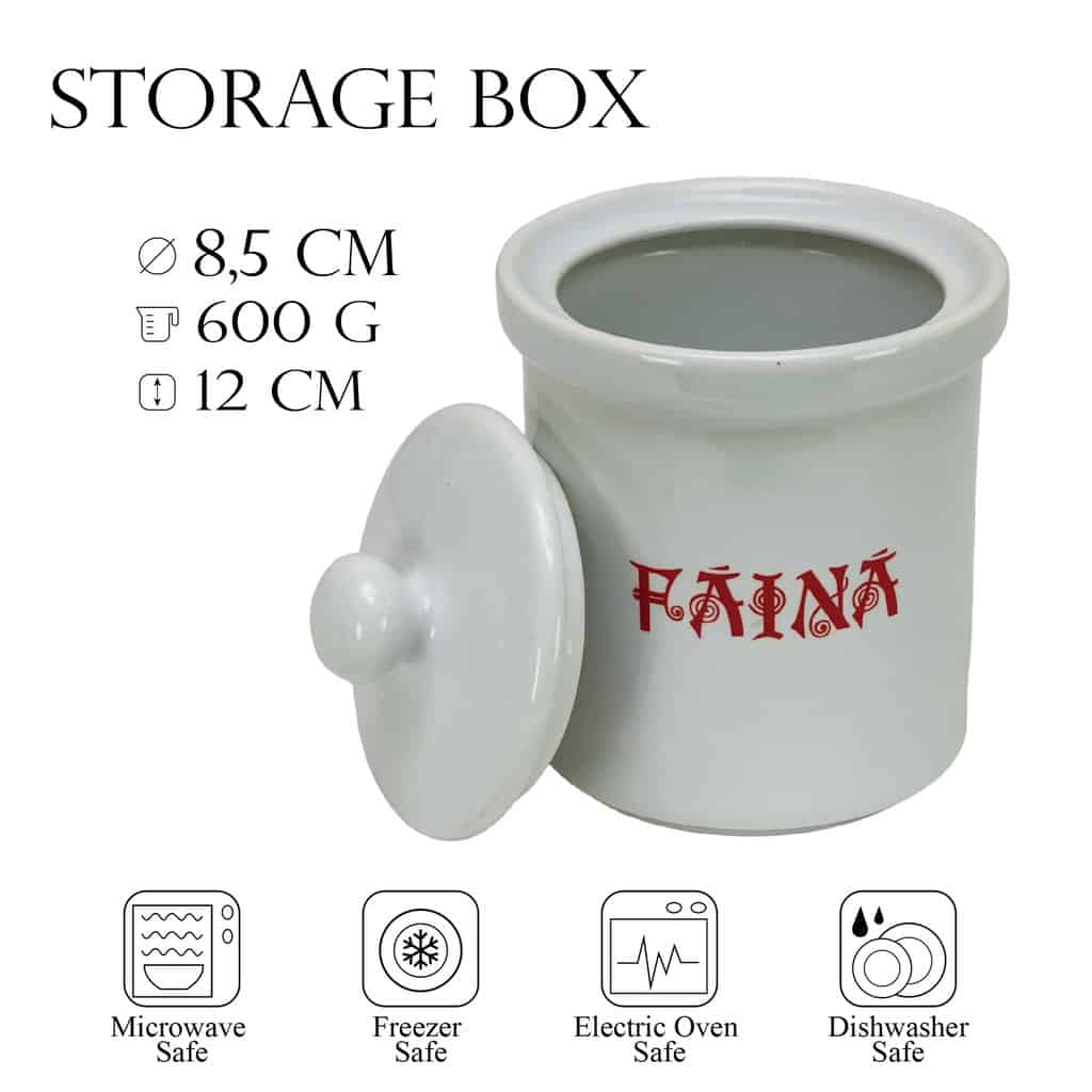 Cutie faina 600 g, Cesiro Accesorii servire, Alb - imagine 4