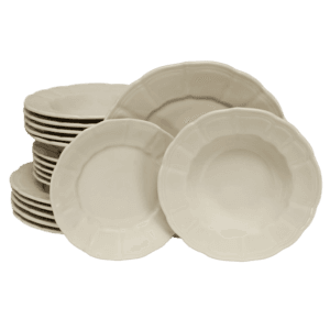 Set farfurii 18 piese, 6 persoane, Ice, Cesiro, Crem