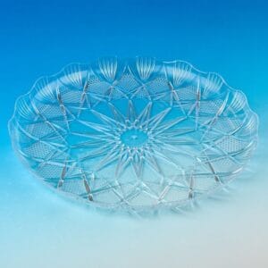 Platou din Plastic Transparent Rotund cu Model Reliefat Ø24cm