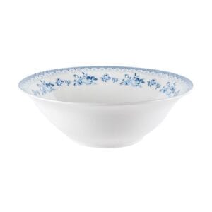 Bol Alb cu Model Trandafiri Albastri din Portelan 450ml