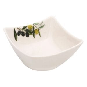 Bol Patrat Portelan Alb Maslina Alune - Sos 200ml