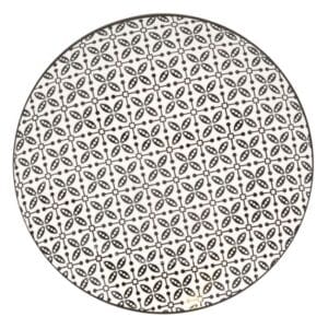 Farfurie Bej cu Model Negru din Portelan Ø26.5cm