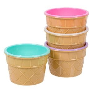 Bol pentru Inghetata din Plastic Rotund Corn 200ml - 4buc