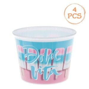Boluri Inghetata din Plastic cu Imprimeu Dolce Vita 290ml - 4buc