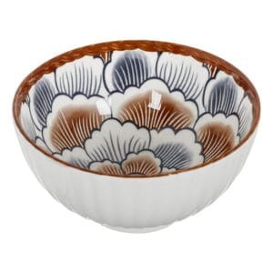 Bol Portelan Alb Model Tribal Flori Alune - Sos 250ml