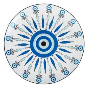 Farfurie Intinsa din Portelan Alb Ochi Tribal Ø27cm