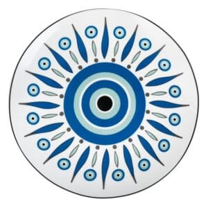 Farfurie pentru Fructe din Portelan Alb Ochi Tribal 19.5cm