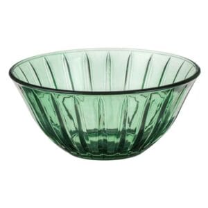 Bol Verde cu Dungi Reliefate din Sticla 300ml