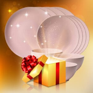 Set farfurii 12 piese, 4 persoane, Pastel Pink, Cesiro, Roz Mat