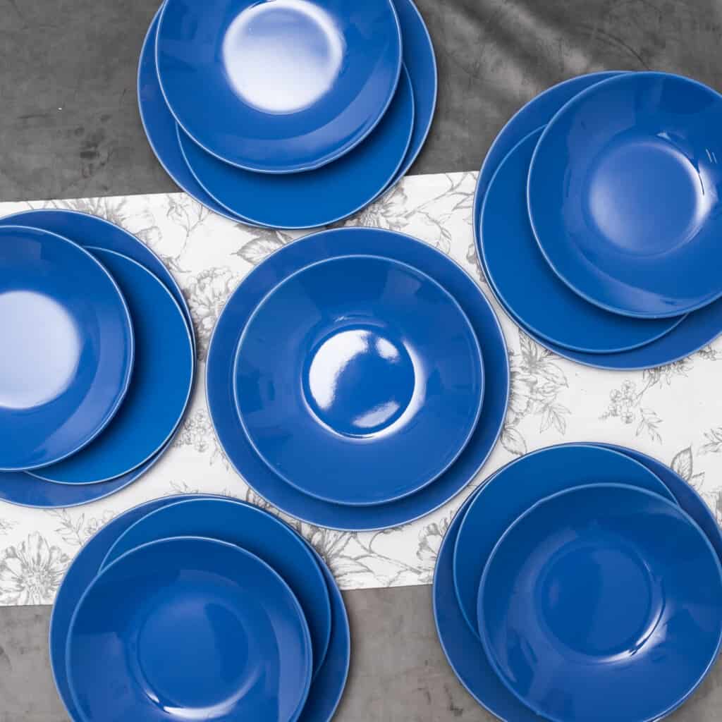 Set farfurii 18 piese, 6 persoane, Blue sky, Cesiro, Albastru - imagine 7
