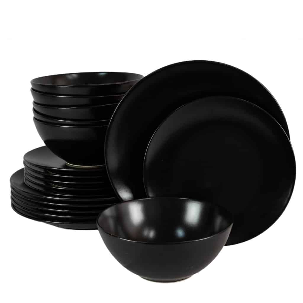 Set farfurii 18 piese, 6 persoane, Night, Cesiro, Negru Abis Mat