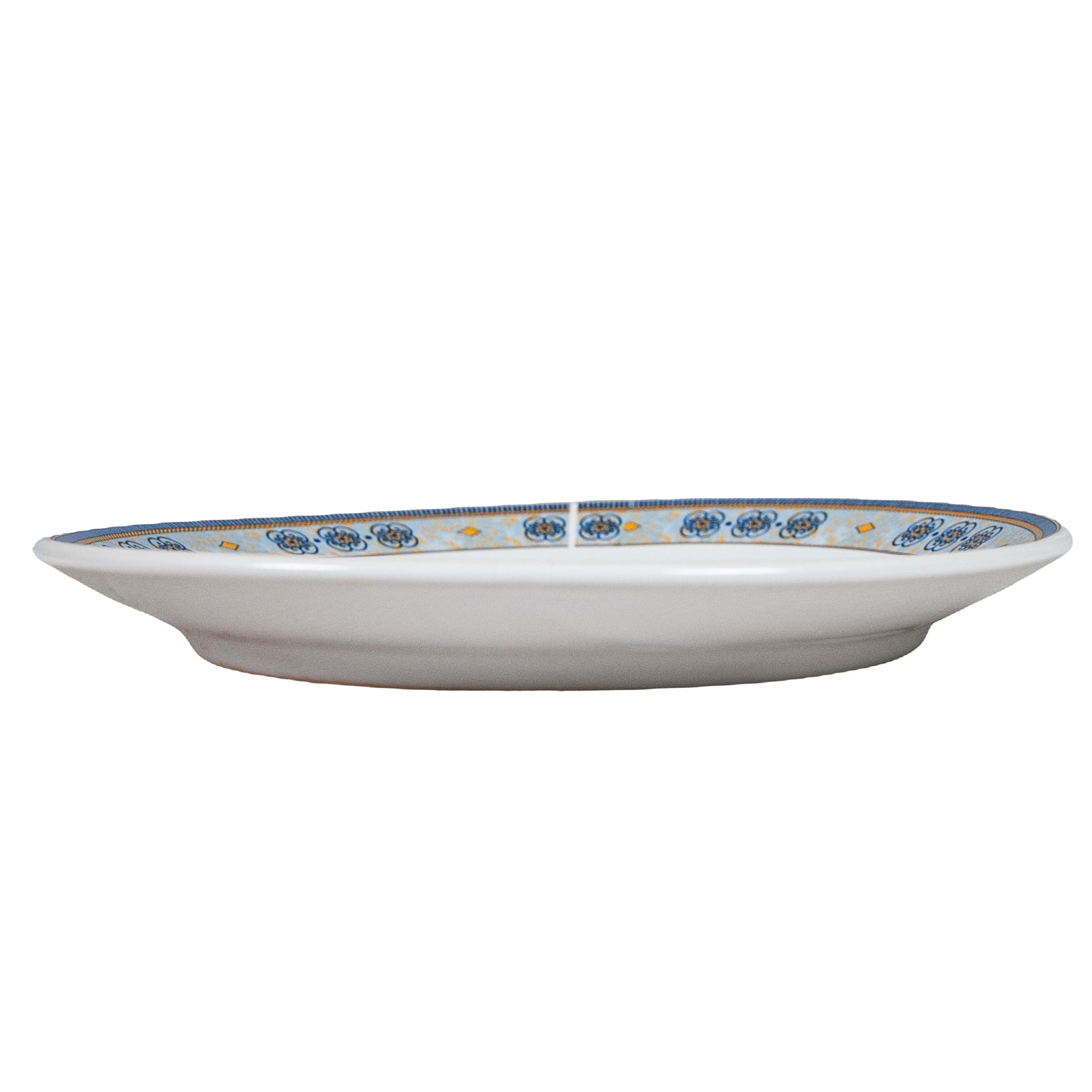 Farfurie desert cu banda cu flori, 19,5 cm, Alb Pur - imagine 2