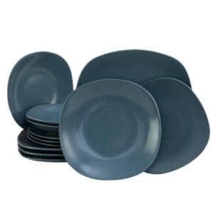 Set farfurii 18 piese, 6 persoane, Ice Gray, Cesiro, Gri Mat