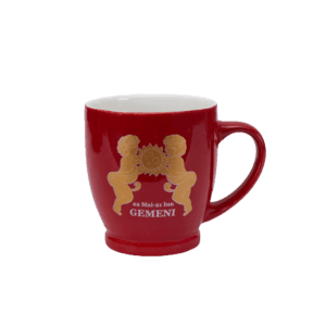 Cana cu decor Zodie Gemeni , 170 ml, Rosu