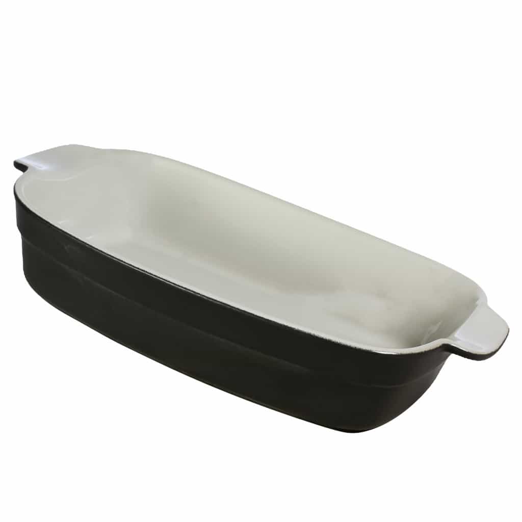 Vas termorezistent Alb/Negru, 25x18x7 cm,