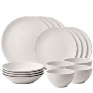 Set farfurii 16 piese, 4 persoane, North Pole, Alb Arctic Mat