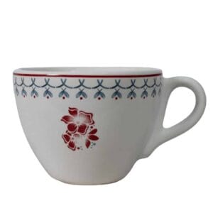 Cana de cafea Alb Arctic cu decor floare, 160 ml