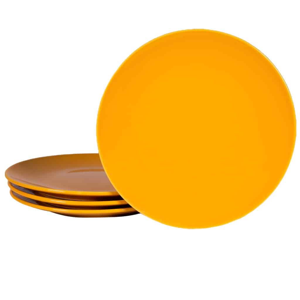 Set 4 farfurii intinse de 26 cm, Galben Rumen