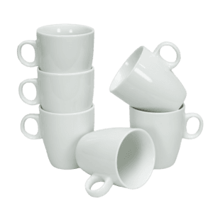 Set 6 căni Albe Lucioase, 210 ml