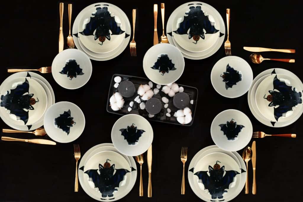 Set farfurii 24 piese, pentru 6 persoane, BatKitty, Ivoire cu Pisica - imagine 9