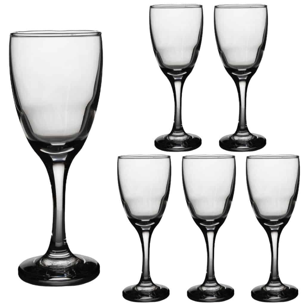 Set 6 pahare cu picior din sticla de 225 ml, Cesiro