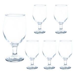 Set 6 pahare cu picior din sticla de 385 ml, Cesiro