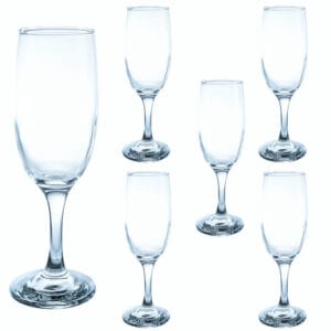 Set 6 pahare cu picior din sticla de 185 ml, Cesiro