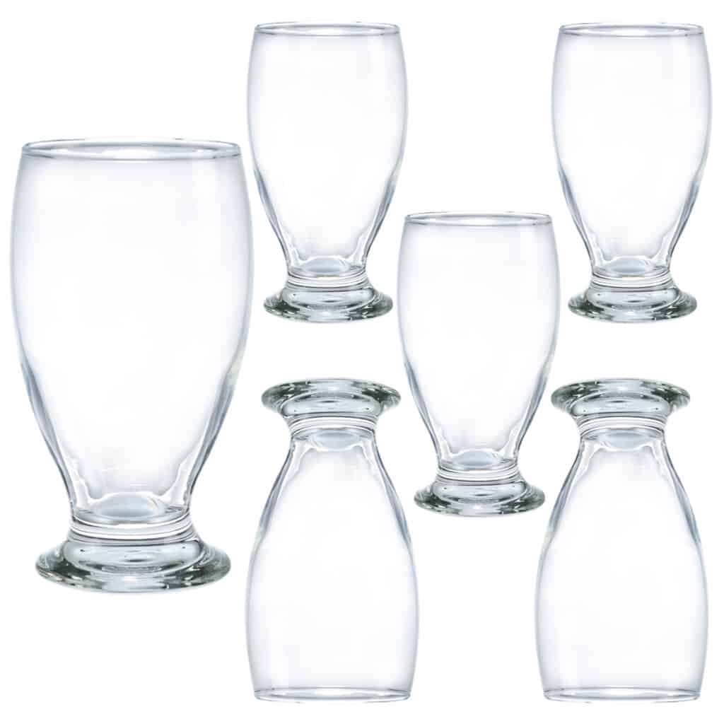 Set 6 pahare cu picior mic din sticla de 280 ml, Cesiro