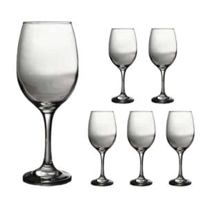 Set 6 pahare cu picior din sticla de 470 ml, Cesiro