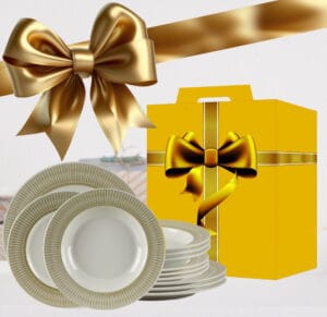 Set Veselă Cesiro, Alb Ivoire cu Crem, 12 piese