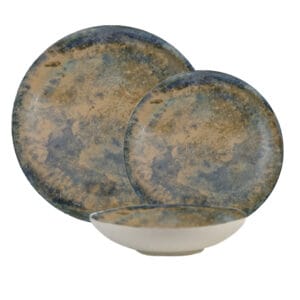 Set farfurii 12 piese, 4 persoane, farfurie adancă - Set Veselă Italiană Porțelan Bronzo Elegante