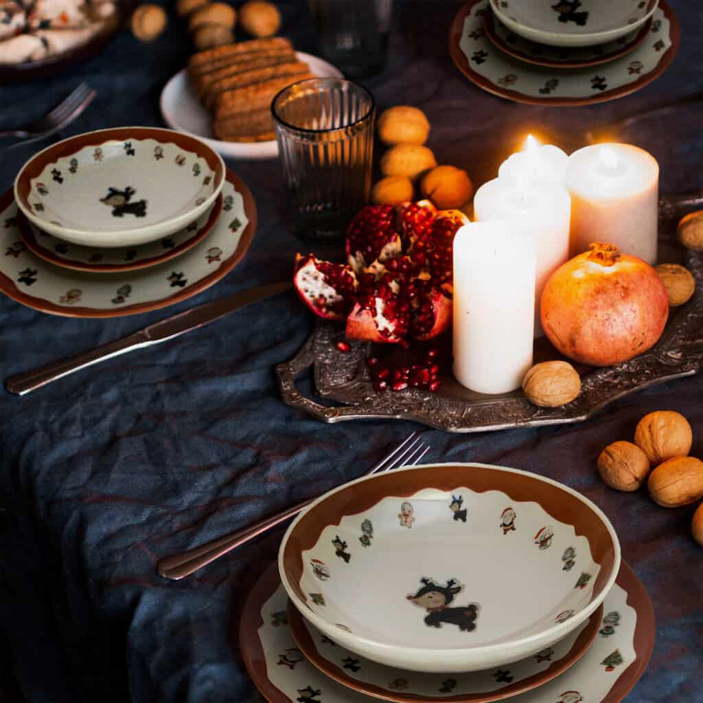 Set farfurii 18 piese, 6 persoane, Christmas Time, Multicolor - imagine 7