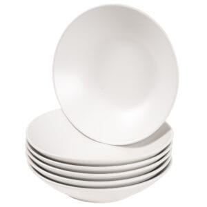 Set 6 farfurii adanci, Cesiro, 22 cm, Alb Arctic Mat