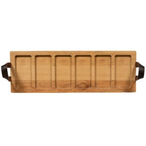 Platou de lemn, compartimentat cu maner, Cesiro, 590x195x25