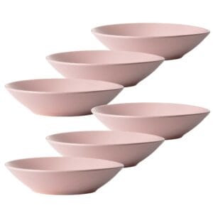 Set 6 farfurii adanci, Cesiro, 21 cm, Roz mat