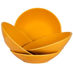 Set 4 farfurii adanci, Cesiro, 21 cm, Galben Rumen