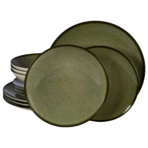 Set Masa Earth Green 12 piese Cesiro Alb Ivoire