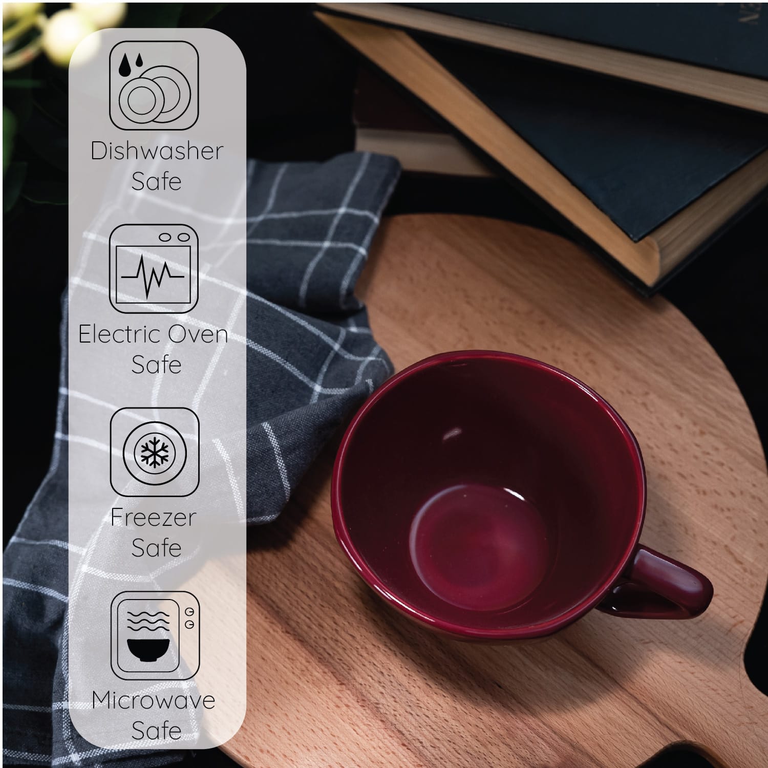 Set 6 cani jumbo, Cesiro, 400 ml, Visiniu - imagine 6