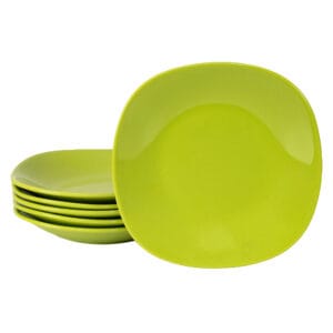 Set 6 farfurii adanci, Cesiro, 22 cm, Verde Lucios