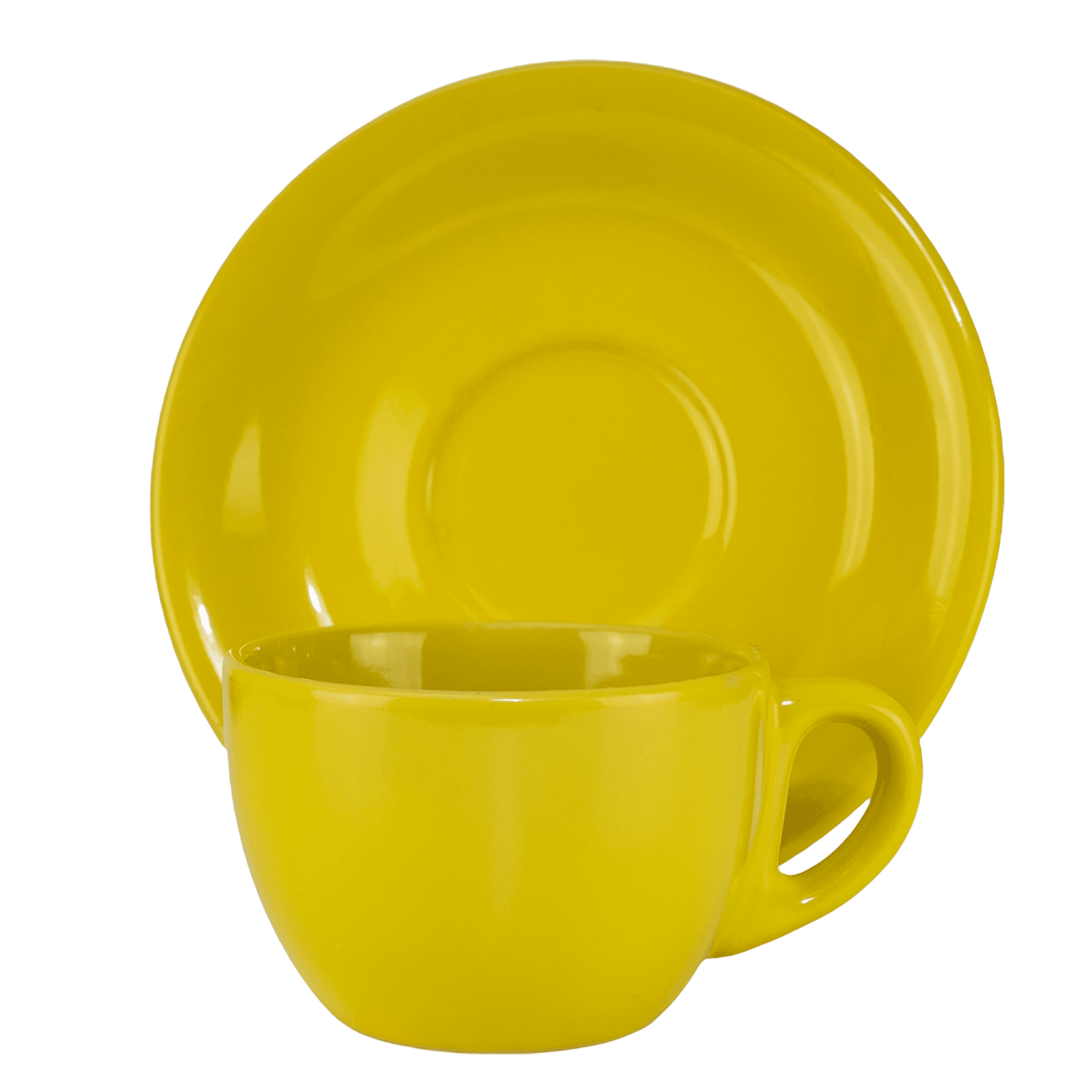 Set 6 cesti cu farfurie, Cesiro, 170 ml, Galben - imagine 2