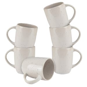 Set 6 cani, Cesiro, 280 ml, Crem Pal cu puncte negre