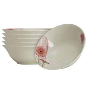 Set 6 boluri Ivoire cu margareta, 15 cm x 270 ml, pentru 6 persoane