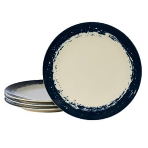 Set 4 farfurii desert, 20 cm, Alb Ivoire cu bluemarin