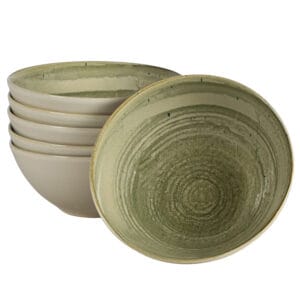 Set 6 boluri, 600 ml, Sand, Alb Ivoire, gri-verzui