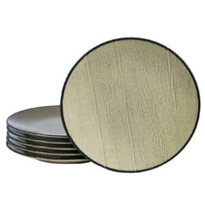 Set 6 farfurii desert, 20 cm, Sand, Alb Ivoire cu margine neagra