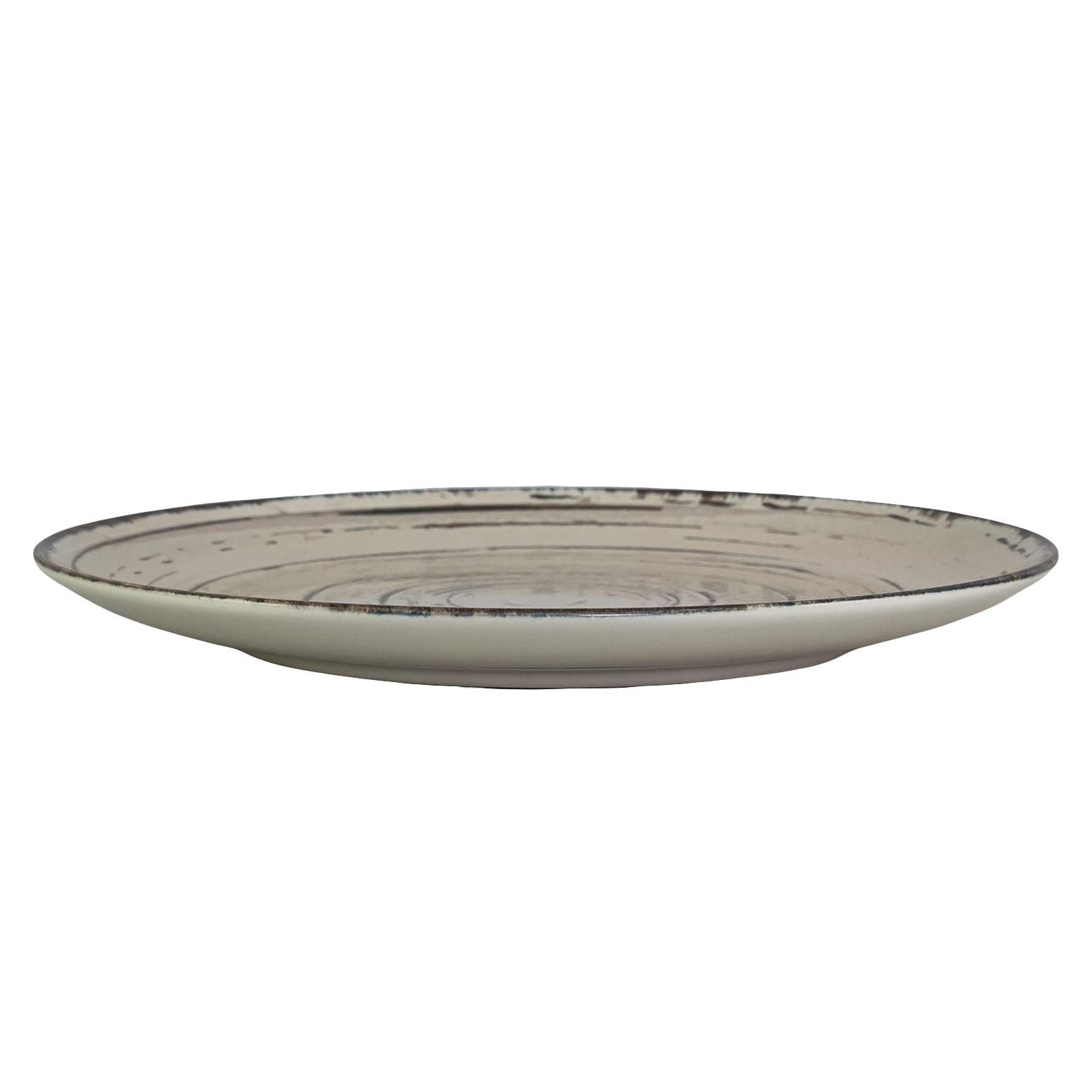 Farfurie intinsa, 26 cm, Stone, Alb Ivoire cu linii maro - imagine 3