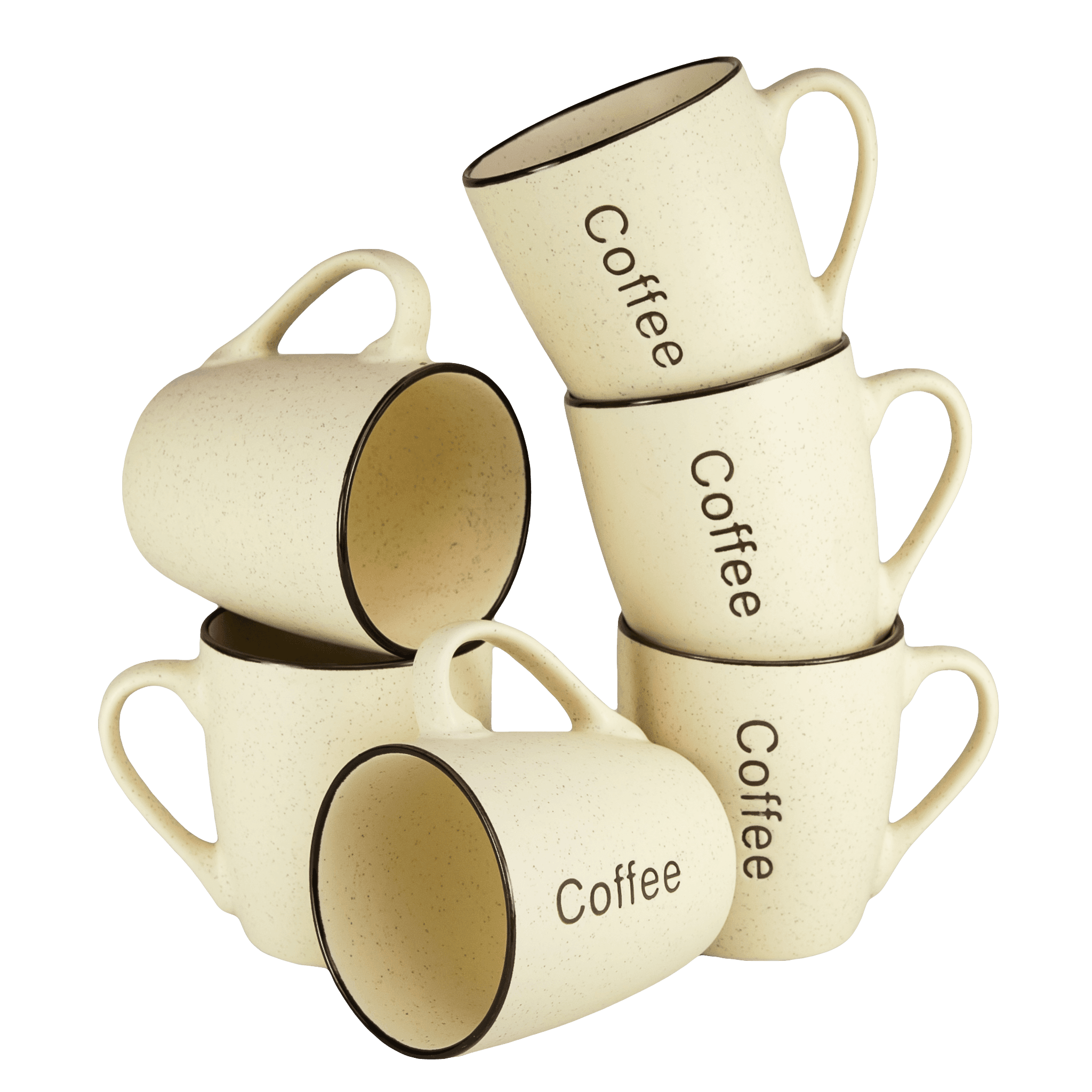 Set 6 cani decor coffee Crem, 250 ml