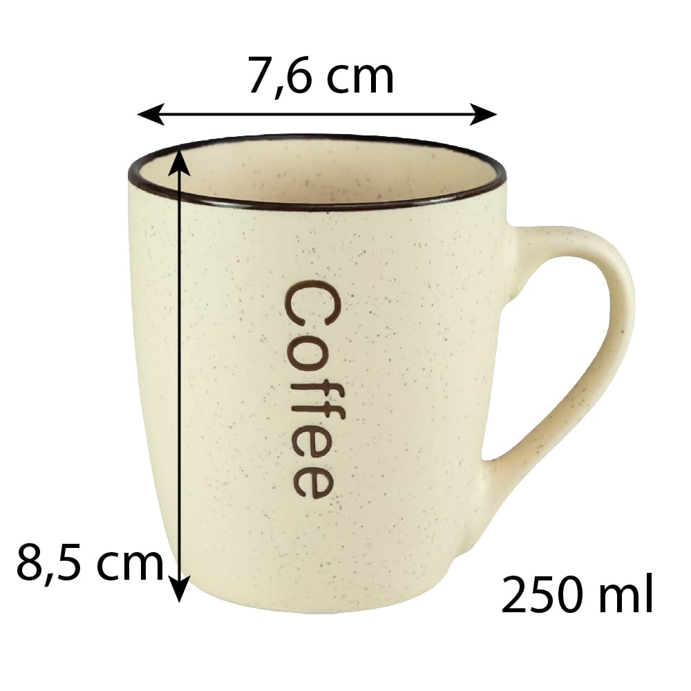 Set 6 cani decor coffee Crem, 250 ml - imagine 2