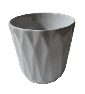 Ghiveci decorat in relief cu forma de diamant, 12 cm, 700 ml, Gri deschis