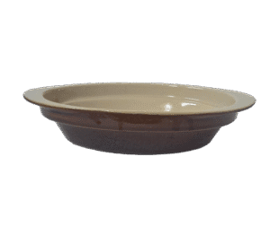 Vas termorezistent oval, 25x14x6, Crem/Maro